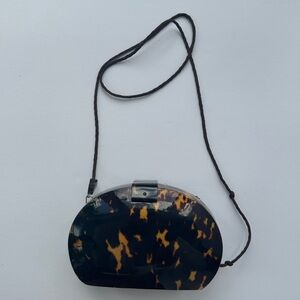 Tortoise Shell Oval Crossbody Bag